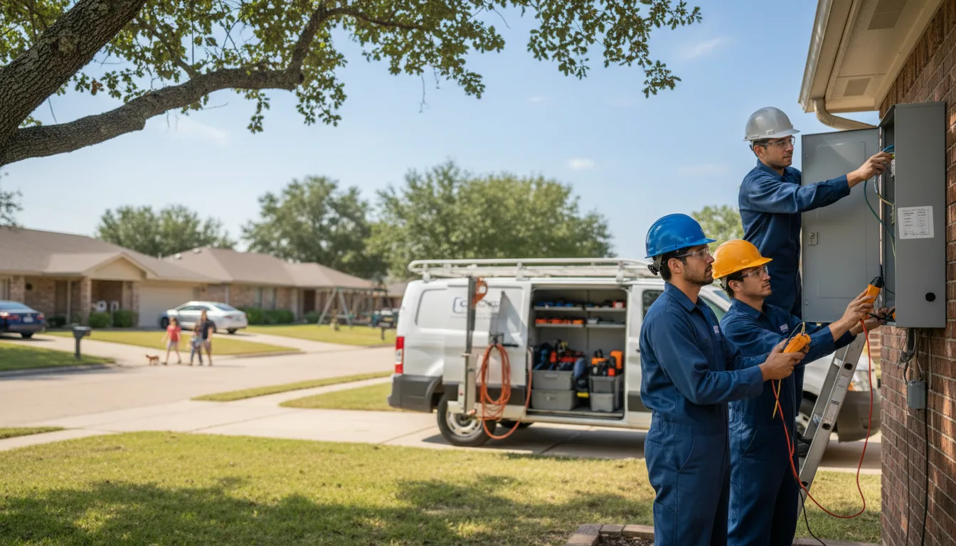 Certified electrician providing emergency electrical services in Prue, OK